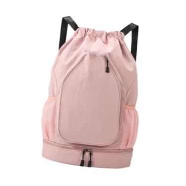 Imagem de Vaveren Mochila de basquete, mochila de basquete, decoração, para raquete de badminton, de tênis para esportes ao ar livre, acampamento, academia, Rosa