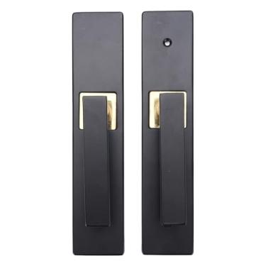 Imagem de Zerodis Alavanca de Porta de Entrada Preta e Preta e Tranquila para o Hotel de Banheiro do Quarto, Alça de Liga de Alumínio de Alumínio Resistente Trava Com Alças Grossas e Maçaneta Grande