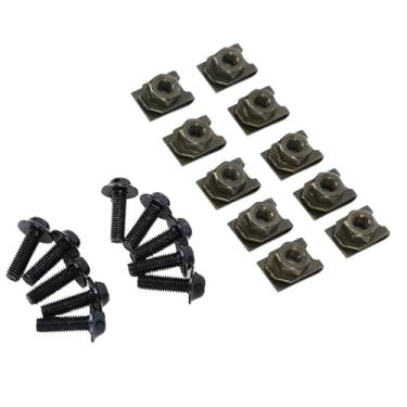 Imagem de KIMISS Kit de Parafuso Corporal de Carenagem de Motocicletas 10x M5 - Porca de Alumínio Com Fixadores de Velocidade e Clipes - Acabamento Prateado Elegante para Bicicletas e Scooters (#04)