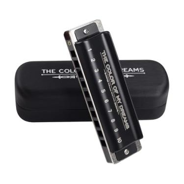 Imagem de Blues Harmonica The COLOR OF MY DREAMS Gaita de 10 furos e 20 tons com pente ABS de palheta importado para profissionais iniciantes (chave C)