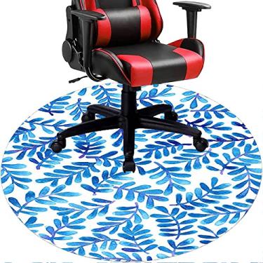 Imagem de Tapete de cadeira de escritório com flores, textura de flor, tapete de cadeira de mesa para piso de madeira de escritório em casa, protetor de piso de pilha baixa, redondo 78,7 cm