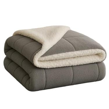 Imagem de Edredom Queen & Cobredom Casal - Kit Aconchegante com Forro Sherpa e Estampas Exclusivas para Inverno(cinza)