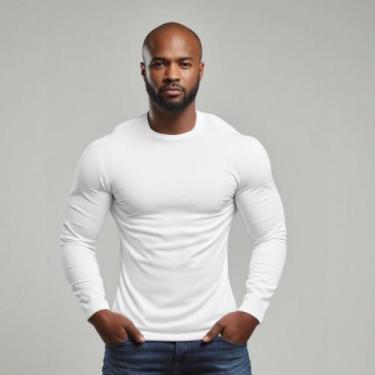 Imagem de Camisa Manga Longa Masculina UV 50+ Dry Fit Esportiva Branco - Fantasi