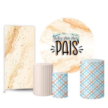 Imagem de Trio Capas Cilindro + Painel Redondo Sublimado + Lateral Dia dos Pais (K2PAI0011)