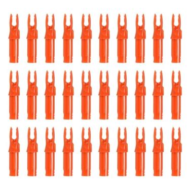 Imagem de PATIKIL Flechas para tiro com arco 6,2 mm, pacote com 30 peças de plástico para inserção de flecha de substituição para caça e tiro arco recurvo, laranja