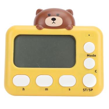 Imagem de Naroote Timer de Culinária Digital, Alarme Transparente e Forte Timer de Cozinha de Plástico Portátil para Fitness (Urso)