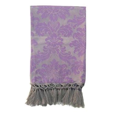 Imagem de Manta de Sofá Jacquard Lilás com Prata 190x140 - Sua Casa Decor