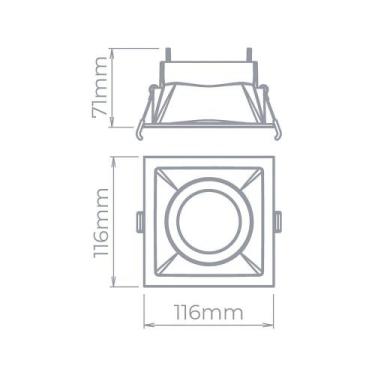 Imagem de 10 Spot De Embutir Recuado Stella Square Par 20 E27 Quadrado Bivolt Br
