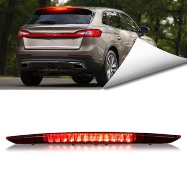 Imagem de BINQIGOO Luz de freio LED 3rd Third para Lincoln MKX 2016 2017 2018 | Lâmpada de parada de montagem alta no centro do teto conjunto de lente vermelha, freio vermelho e luz alta | Substituição OEM FA1Z