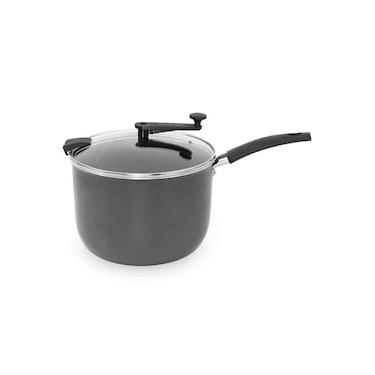 Imagem de Pipoqueira Multiflon 22cm 5,6L Antiaderente com Tampa de Vidro Cinza