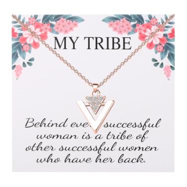 Imagem de TGBJE Colar My Tribe Best Friend Pingente de Amizade Joias Inspiradoras Tribo Presente de Dia dos Namorados, 46+5, Aço inoxidável, Sem Pedra Preciosa