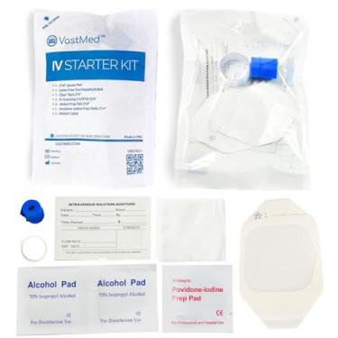 Imagem de VASTMED Kit Inicial Para Soro Intravenoso Com 100 Peças, Gaze/Swab Chlorascrub Lf By, Dispositivo De Fixação Cateter Posi-Guard E Curativo Transparente Janela, Torniquetes Sem Látex