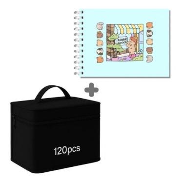 Imagem de 80/100/120 Cores Caneta Marcadora Kit Com Ponta Dupla - Lumin, Caderno