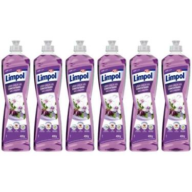 Imagem de Kit 6 Detergente Gel Concentrado Uva e Orquídea 400ml - Limpol