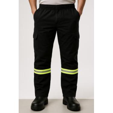 Imagem de Calça 06 Bolsos Cargo Trabalho Brim Qualidade Obra Rodovia Mecânico Pr