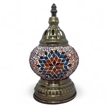 Imagem de Abajur Turco Mosaico Metal Vidro Bola Colorida Bivolt 22 cm
