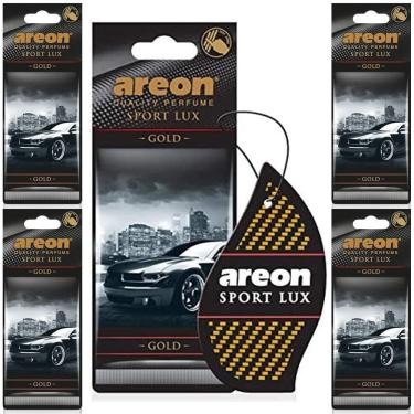 Imagem de Kit 5 Perfumes Pra Carro Cheirinho Areon Sport Lux Gold