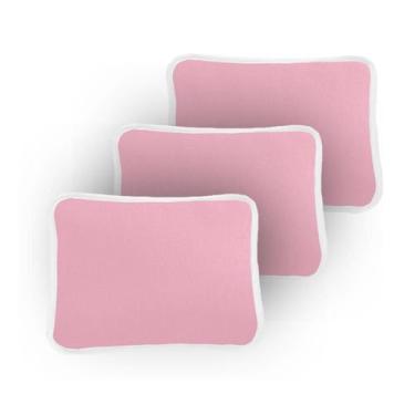 Imagem de Kit 3 Fronha Lisa Para Travesseiro Bebê 30X40Cm Rosa - Dugu