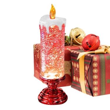 Imagem de Velas de LED – Velas operadas por bateria, bateria de velas sem chama, pavio cintilante realista dançante, luz de mesa com pedestal velas sem chama, luzes de castiçal de Natal para casa