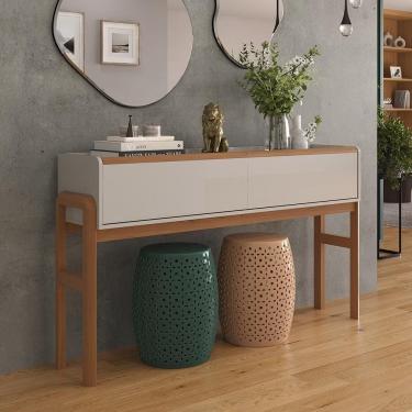 Imagem de Aparador Para Sala Elegance 2 Gavetas E Pés Madeira Maciça Off White New-jequitiba Off White New-jequitiba