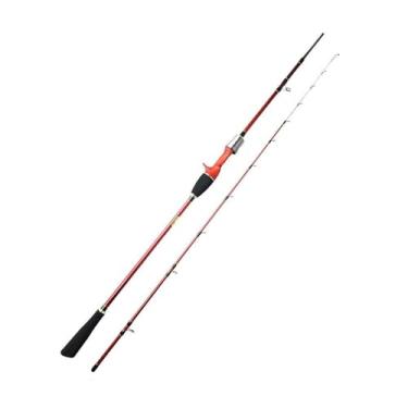 Imagem de Vara de pesca 1,68 m 1,8 m 1,98 m Lula leve jigging vara de pesca isca de fundição máxima 120 g 2 seções ponta M vara de pesca barco marítimo vara de pesca telescópica (1,98 m)