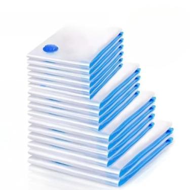 Imagem de Saco A Vácuo Grande 110x70 Organizador Edredom Coberto Mala Roupa De Cama + Bomba a Vacuo Tamanho Grande(10 Sacos + Bomba,70x110)