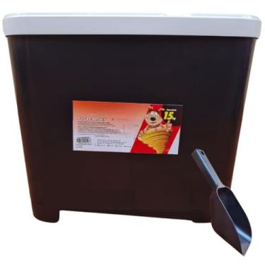 Imagem de Porta Ração de 15 Kg Para Cachorros e Gatos Com Pá Dosadora Container para racao(PRETO)