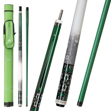 Imagem de CUEDESG Taco de sinuca de fibra de carbono, taco de sinuca rosa/azul/verde/laranja com estojo, bastões de sinuca para adultos, taco de sinuca de 10,5 mm, Pro Taper 11,8 mm/12,5 mm de fibra de carbono