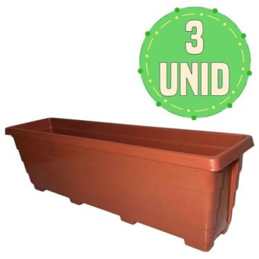 Imagem de Kit Vasos Jardineira para Plantas Grande Terracota Floreira (3, 80cm)