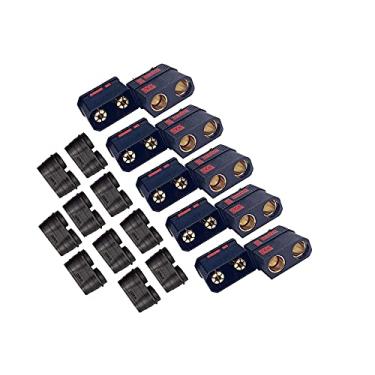 Imagem de BABUVYA Conector antifaísca de alta corrente macho e fêmea QS8-S preto aplicação com brinquedos de controle remoto carregador de bateria drone etc (5 pares)