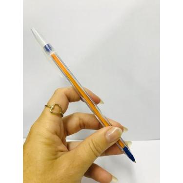 Imagem de Caneta Bic 0.8 corpo laranja fine azul