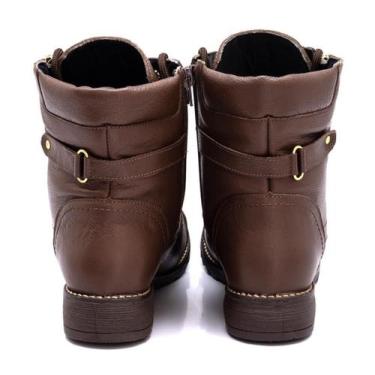 Imagem de Bota Feminina Coturno Couro Conforto - Dandy, 36, Cafe