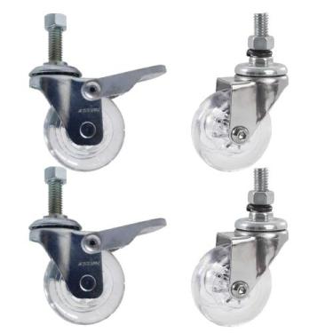 Imagem de 12 Rodizio Giratório Gel 50mm Parafuso Rosca Anti Risco 50kg Schioppa