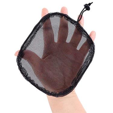 Imagem de 5 peças de rede de cabelo para fazer rabo de cavalo afro puff cordão e coque de cabelo afro - rede de peruca preta sem cola com 10 pentes de peruca - alça ajustável para coque de cabelo afro, rede de