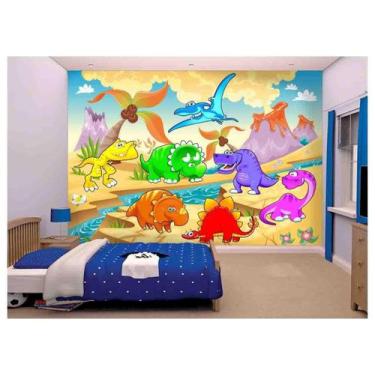Imagem de Papel De Parede Infantil Dinossauros Kids 3D s61 - Você Decora