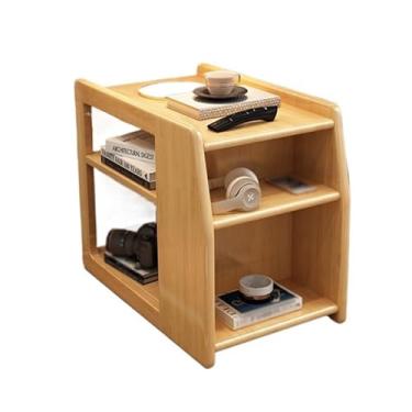 Imagem de Mesa lateral de sofá, armário de mesa lateral de sofá, mesa de café, mesa de cabeceira de madeira maciça, armário de armazenamento pequeno armário lateral criativo (madeira original)