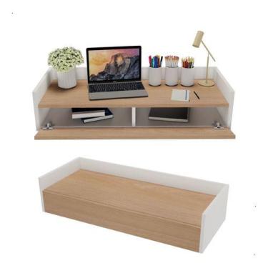 Imagem de Escrivaninha Suspensa Basc. 900 - Deltre, Branco/Amadeirado