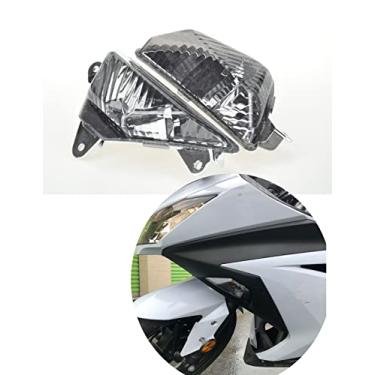 Imagem de Compatível com Kawasaki 2013-2017 Ninja 250; Ninja 2013-2014 Ninja 300/Ninja 300 ABS; Ninja 400R 2016-2017; Lâmpada Idicadora Frontal piscante (lente de seta, cor fumaça)