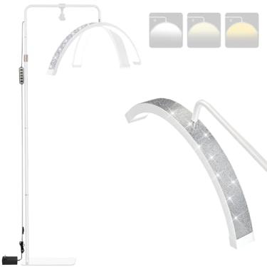Imagem de Ring Light Meia Lua Profissional LED para Cílios e Sobrancelhas, Luminaria Meia Lua Estetica Spa Arco Ajustavel, com Tripé (Branco)
