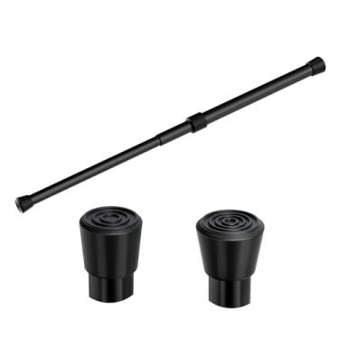 Imagem de WindBreath Hastes de tensão de mola, 73 a 106 cm, ajustável, pequeno, curto, sem furadeira, antiderrapante para janelas, cozinha, banheiro, portas, armário, entrada de 76 a 104 cm (preto)