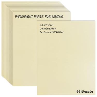Imagem de Papel de papelaria pergaminho, 96 folhas, texturizado em branco, 10,9 kg, papel de papelaria para certificados, currículos, diplomas, uso executivo, adequado para impressora, por Better Office