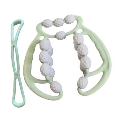 Imagem de Colaxi Rolo de massagem para pernas Relax Roller 24 rodas, multifuncional, largura ajustável, ferramenta de massagem, equipamento para treino de fitness, Verde