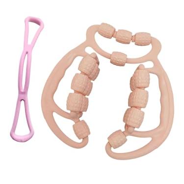 Imagem de menolana Rolo de relaxamento de 24 rodas, grampos circulares resistentes para pernas, relaxante muscular, rolo de perna, ferramenta de massagem para exercícios, Rosa