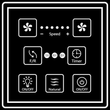 Imagem de ABZ Ventilador De Teto Com Controle Parede Fio, Interruptor, Preto