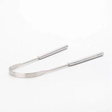 Imagem de Raspador de Lingua, com Estrutura de AçO InoxidáVel, 13 × 0.6 Cm, Promove A Higiene Bucal(2 pcs)