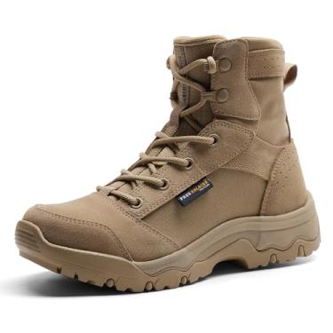 Imagem de FREE SOLDIER Bota feminina tática de combate de 15 cm, leve, durável, confortável, para trabalho, Bronzeado, 39