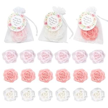 Imagem de Conjunto de 21 sabonetes pequenos de rosa, mini sabonetes de flores, lembrancinhas artesanais, lembrancinhas de presente de festa de casamento, lembrancinhas de despedida de convidados, lembrancinhas