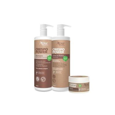 Imagem de Kit Crespo Power Shampoo, Creme De Pentear 1l E Máscara 300g - Apse
