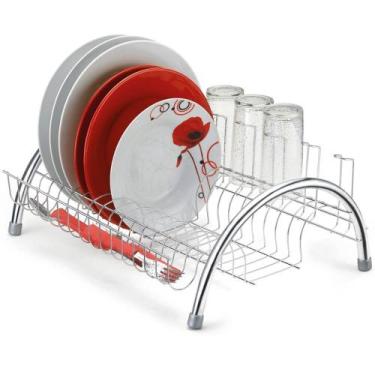 Imagem de Escorredor Fantastik com Porta Talheres e Copos Cromado - 1067 - ARTHI