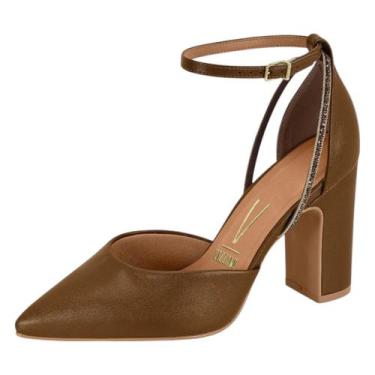 Imagem de Sapato Feminino Scarpin Salto Médio Strass Social Vizzano, Capuccino, 
